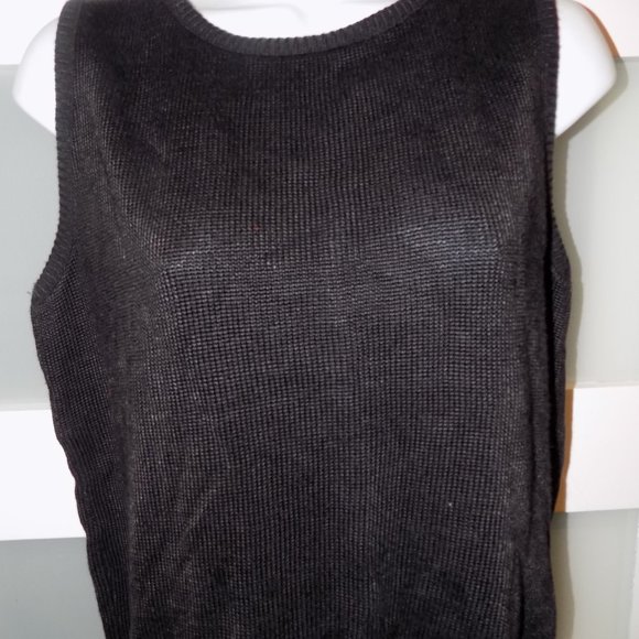 Fashion Bug Black Sleeveless Knit Sweater Size L Women's EUC - Picture 2 of 3